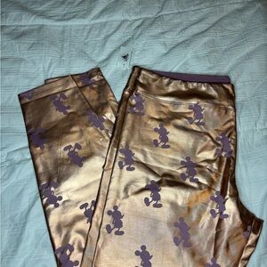 Rose Gold and Purple Mickey Mouse Character Leggings